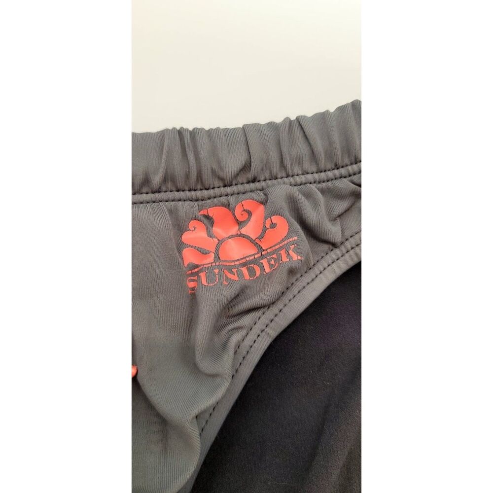 Sundek Gray Orange Swim Brief Double Lined Pool Party Circuit Party Swim Sz. S - Picture 2 of 6